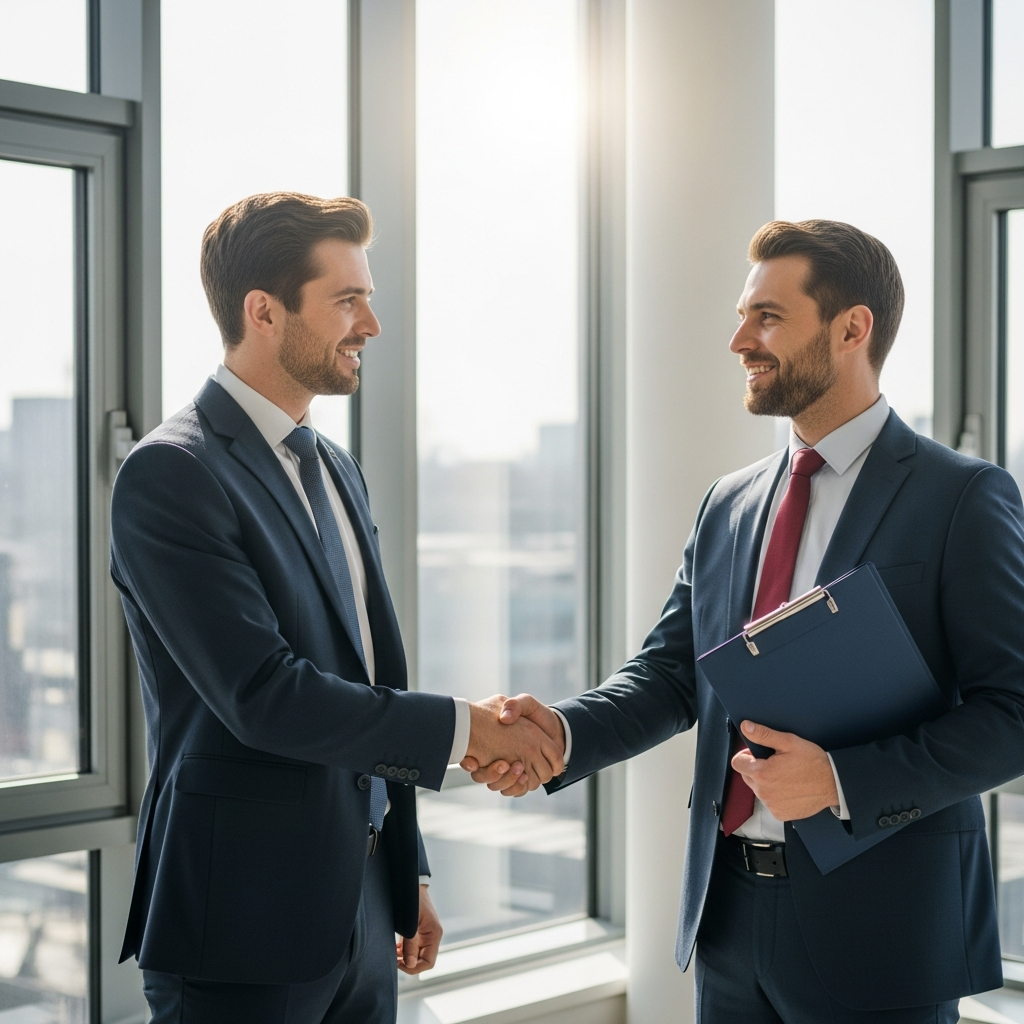 A reassuring handshake between professionals